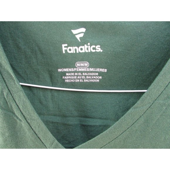 Miami Hurricanes Fanatics Branded Women's Size M Team Logo V-Neck T-Shirt-Green - Picture 3 of 8